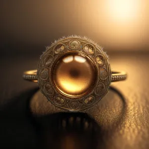 Shiny Gold Metal Ring Jewel Decoration