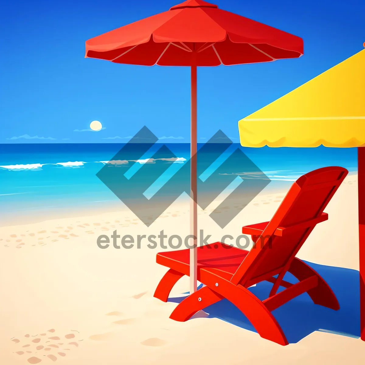 Picture of 3D Umbrella Seascape Design