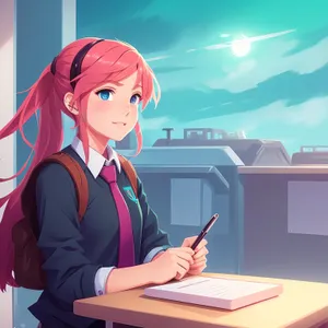 Professional businesswoman working on laptop at office desk