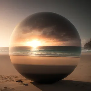 3D Glass Globe on Earth's Surface