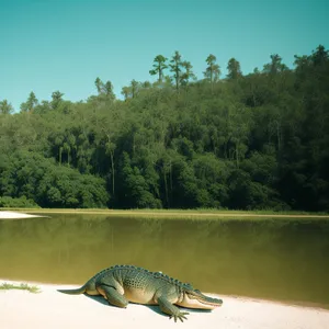 Serene Waterscape with Sunfish and Gar