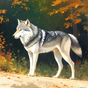 Timber Wolf: Majestic Canine with Piercing Eyes