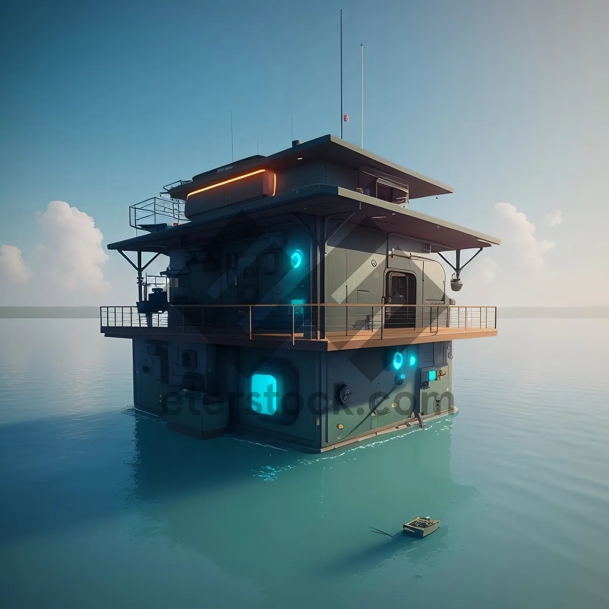 Picture of Coastal Boathouse: Serene Waterside Structure with Ocean Views