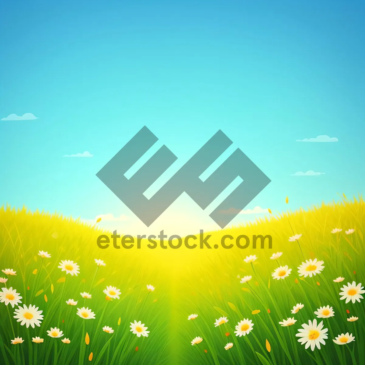 Picture of Vibrant Dandelion Meadow Under Sunny Sky