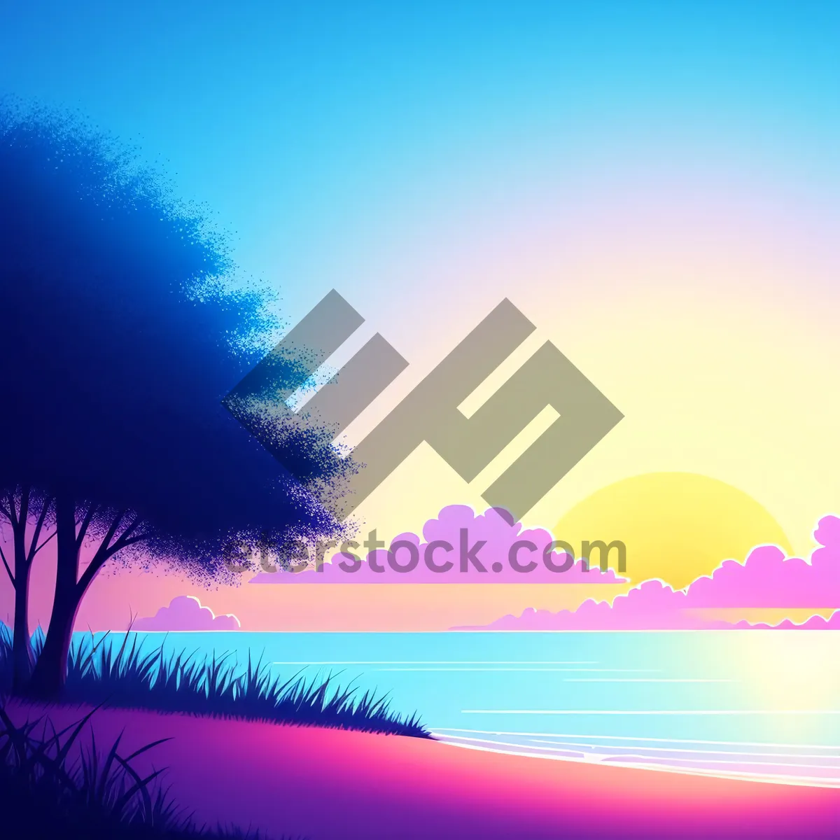 Picture of Summer Sky: Bright Sunlight and Colorful Clouds