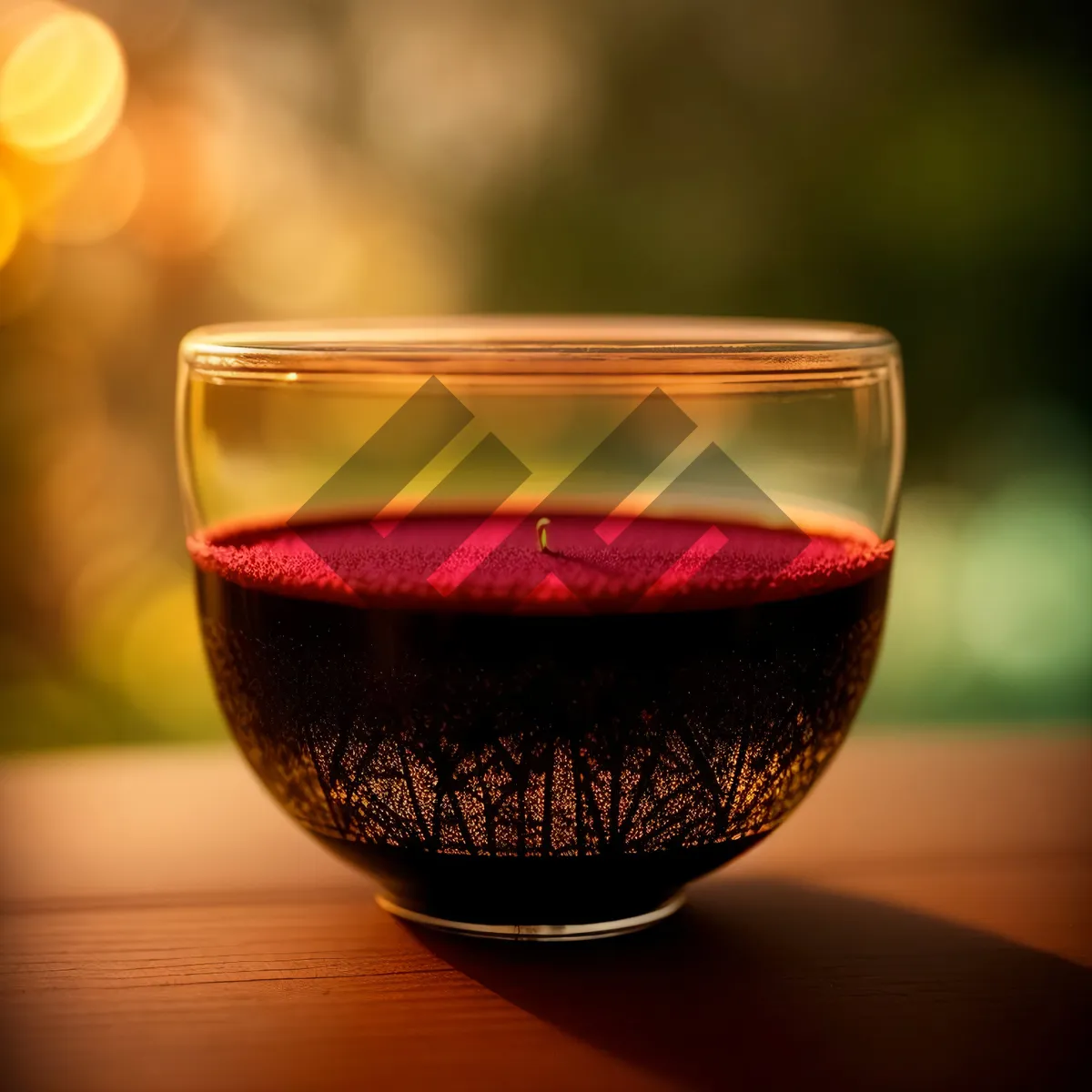 Picture of Red Wine Glass on Restaurant Table