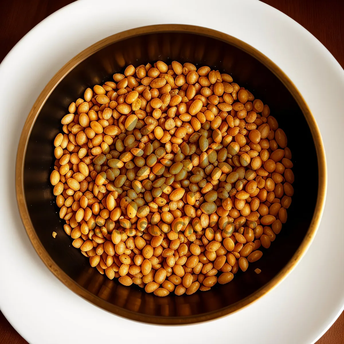 Picture of Dry Organic Lentil and Chickpea Bowl with Healthy Ingredients