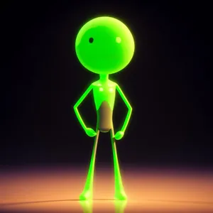 Cartoon Human Figure with 3D Hourglass
