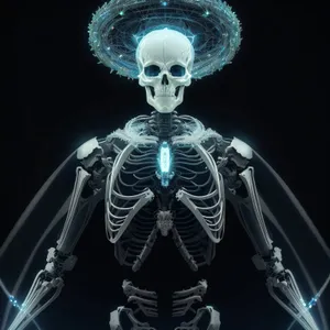 3D skeletal anatomy X-ray image of human chest