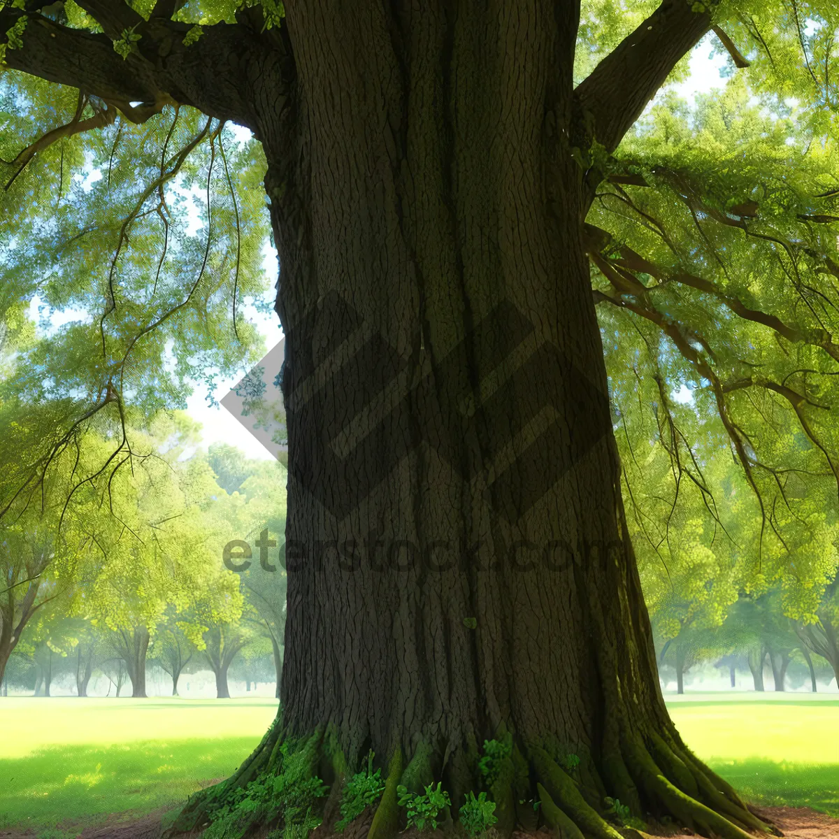 Picture of Autumn Tree in Wooded Park