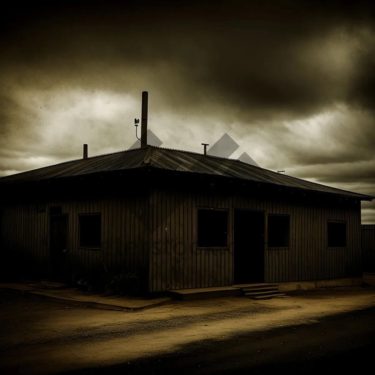 Picture of Rural Mobile Home with Garage and Sky