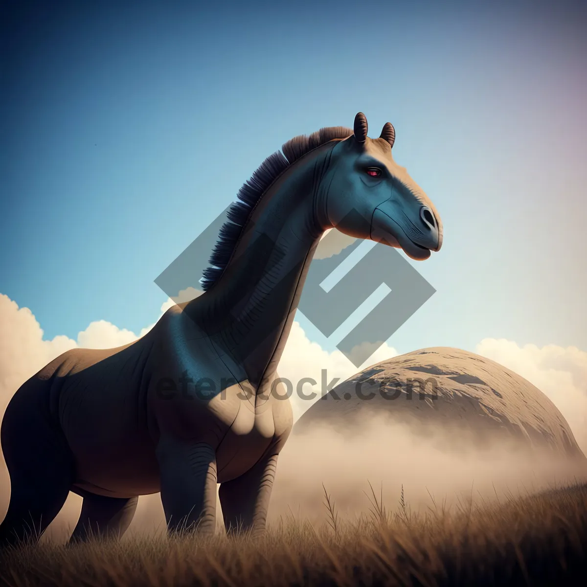 Picture of Sunset Silhouette: Horseback Riding at the Ranch