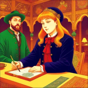 Group of friends, happy and entertained, at office table.