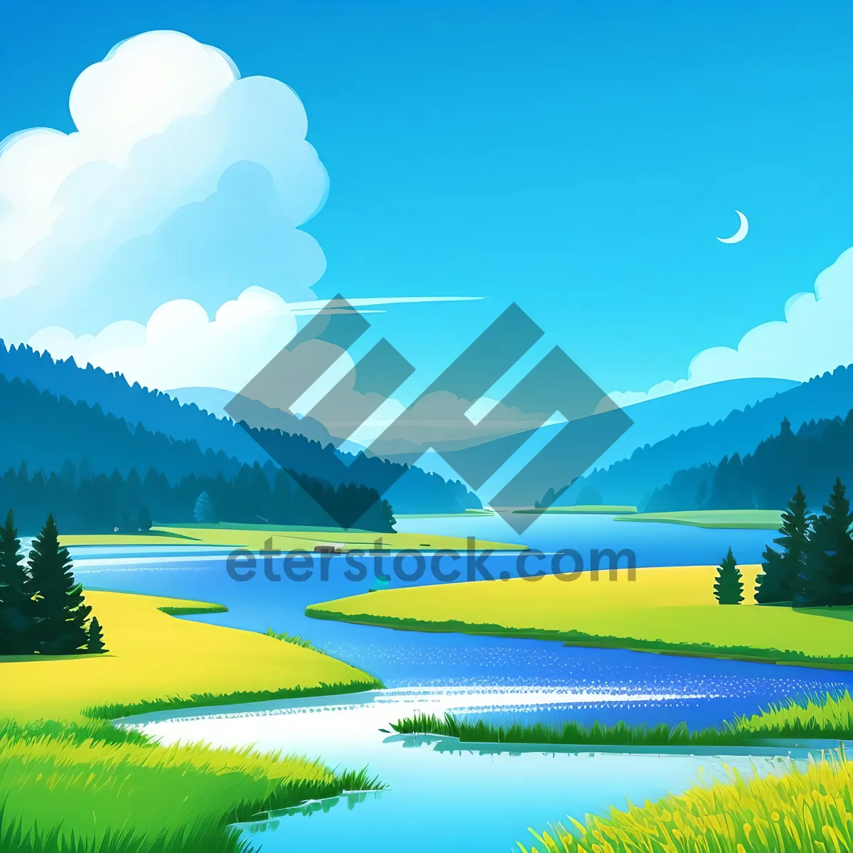 Picture of Vibrant Summer Horizon Over Meadows