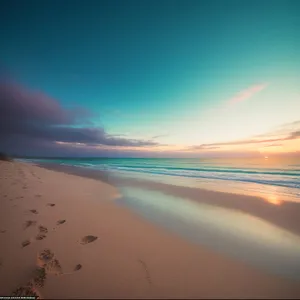 Dramatic Desert Dusk: Sunset Over Sand Dunes