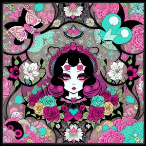 Floral Cotton Art Graphic: Retro Decorative Pillow Fabric Design