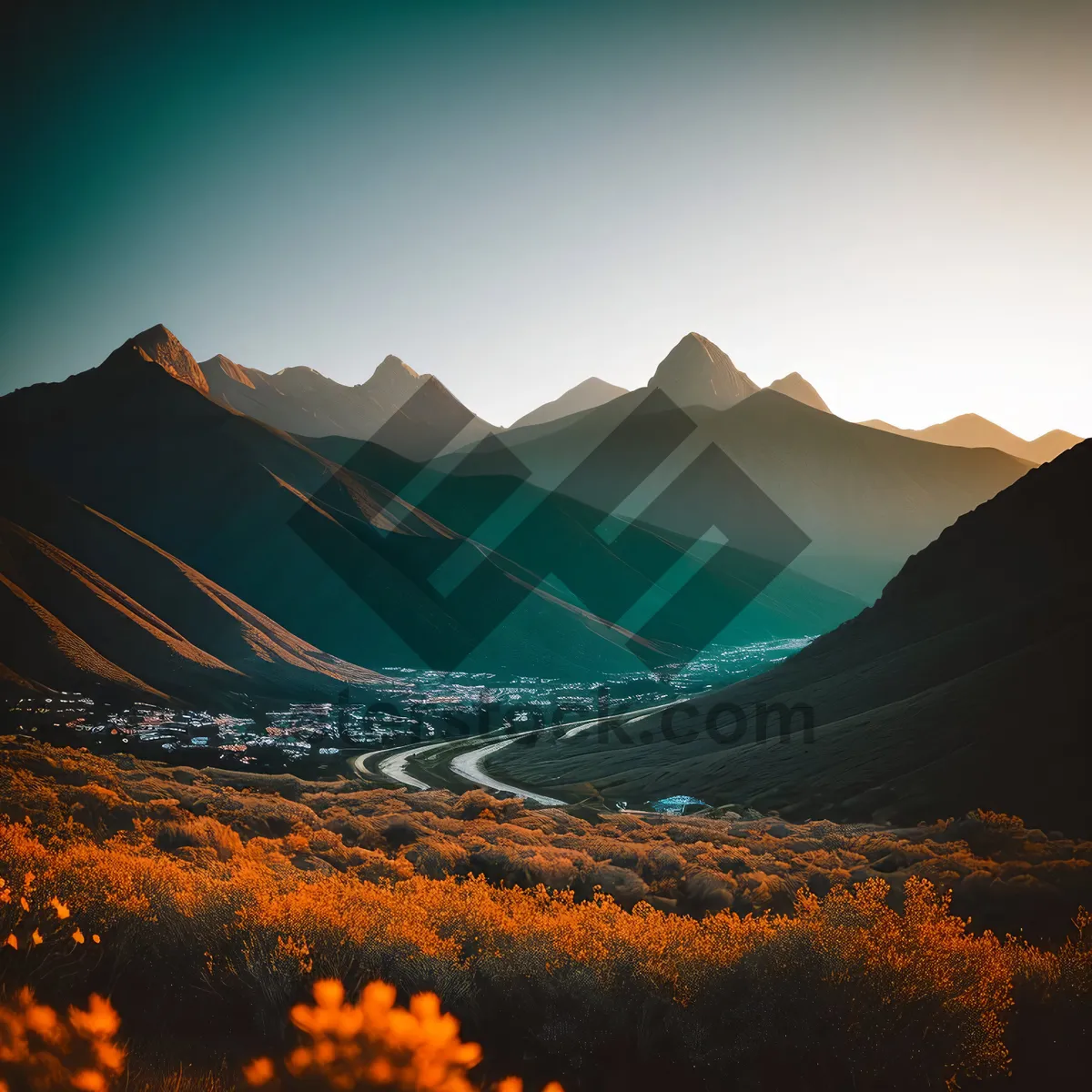 Picture of Grand Canyon Sunset: Majestic Valley Amidst Vibrant Skies