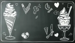 Blackboard with laptop symbol and chalk