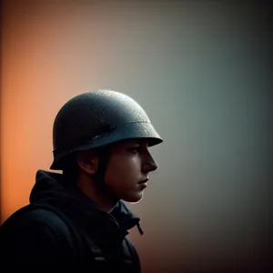 Smiling Construction Worker in Safety Helmet