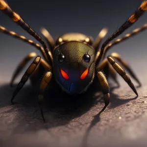 Black Widow Spider Close-Up in Wildlife