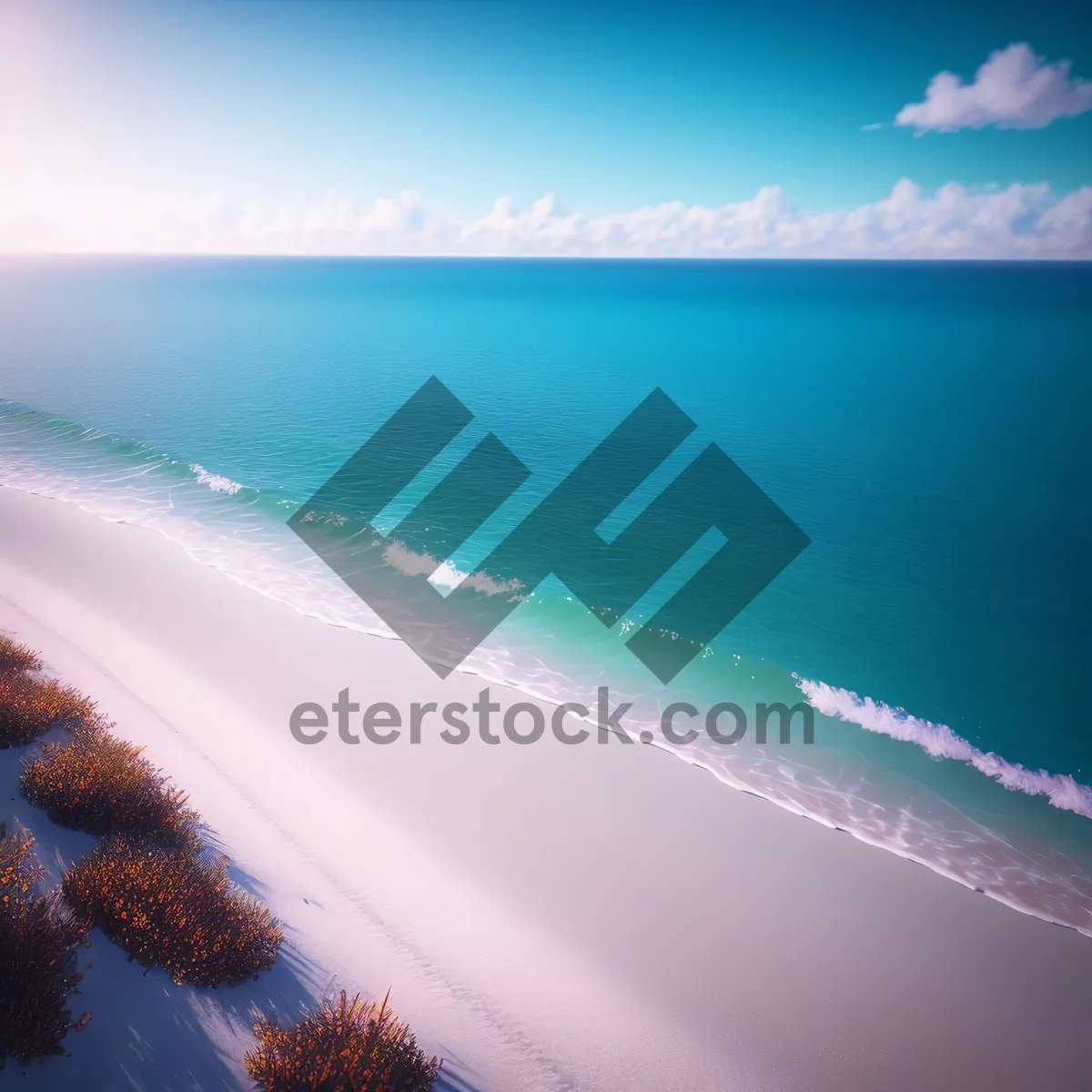 Picture of Serene Seascape: Beach Bliss Under Sunny Skies