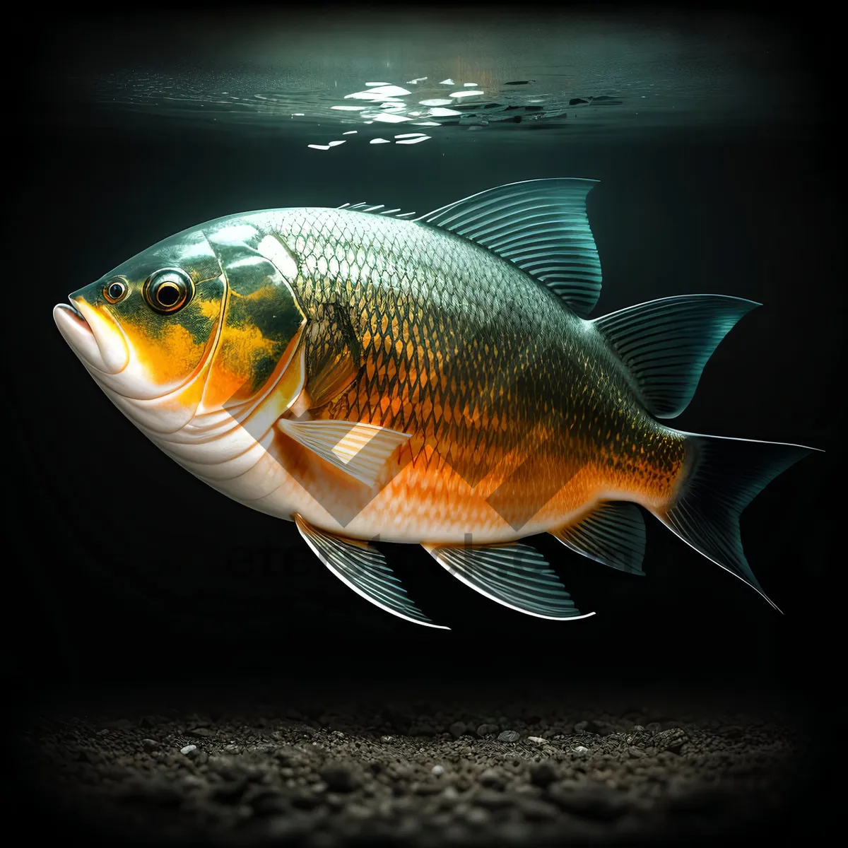 Picture of Colorful Goldfish Swimming in Aquarium