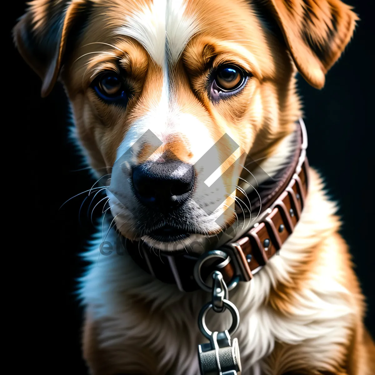 Picture of Adorable Golden Retriever Puppy Studio Portrait