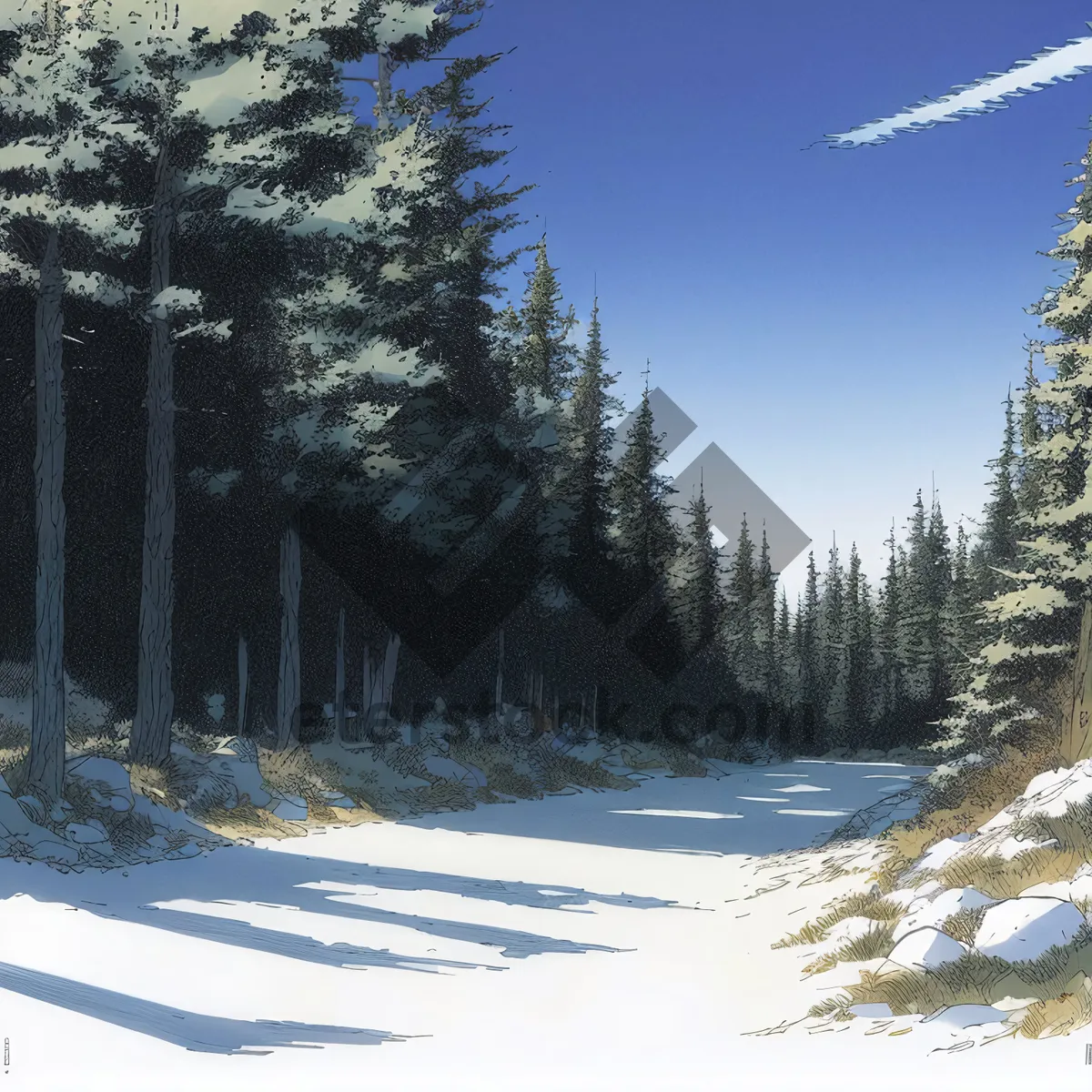 Picture of Frosty Mountain Landscape in Winter Wonderland