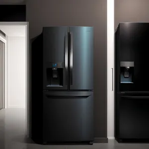 Modern White Kitchen Refrigerator in Stylish Home