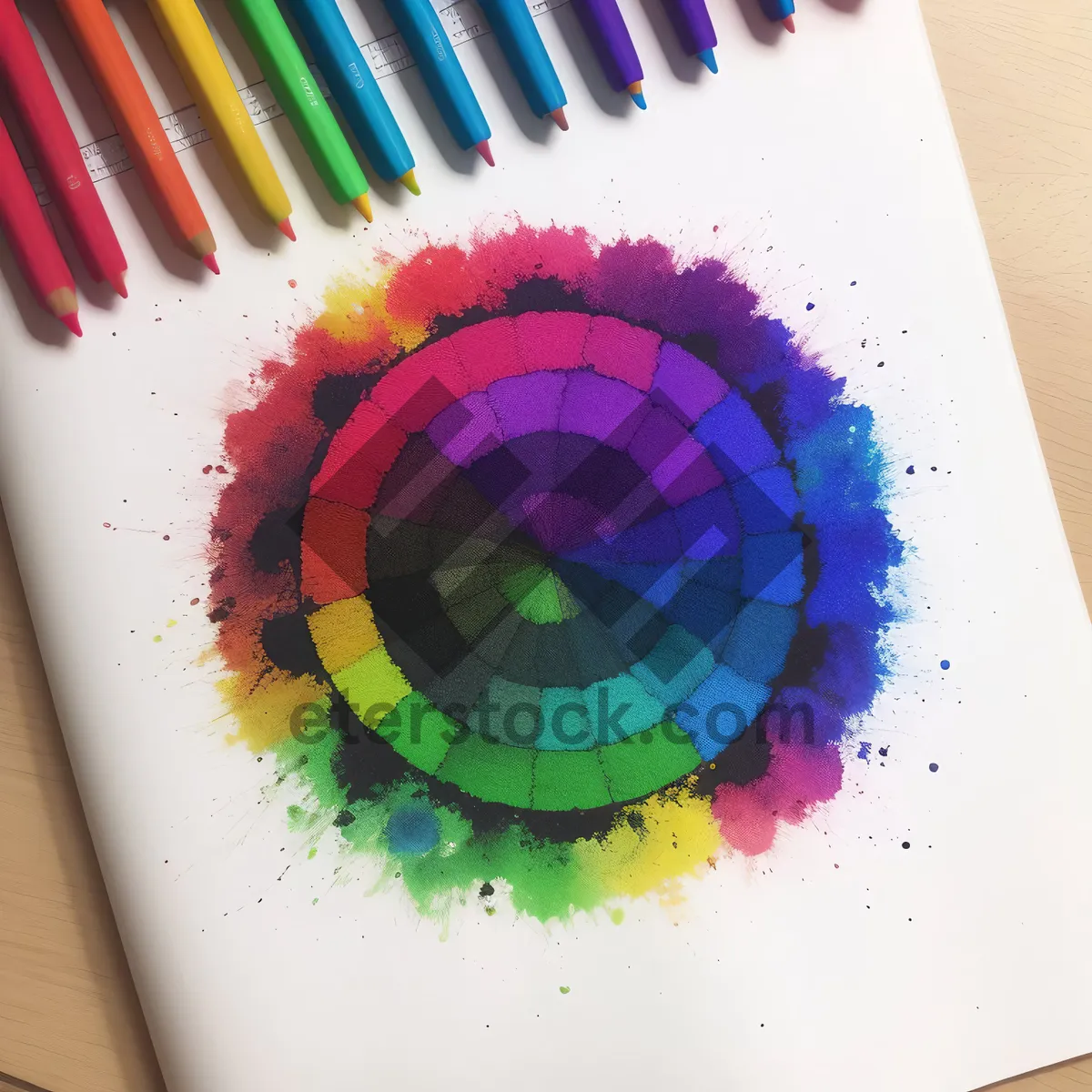 Picture of Yellow Crayon Rainbow Art School Drawing