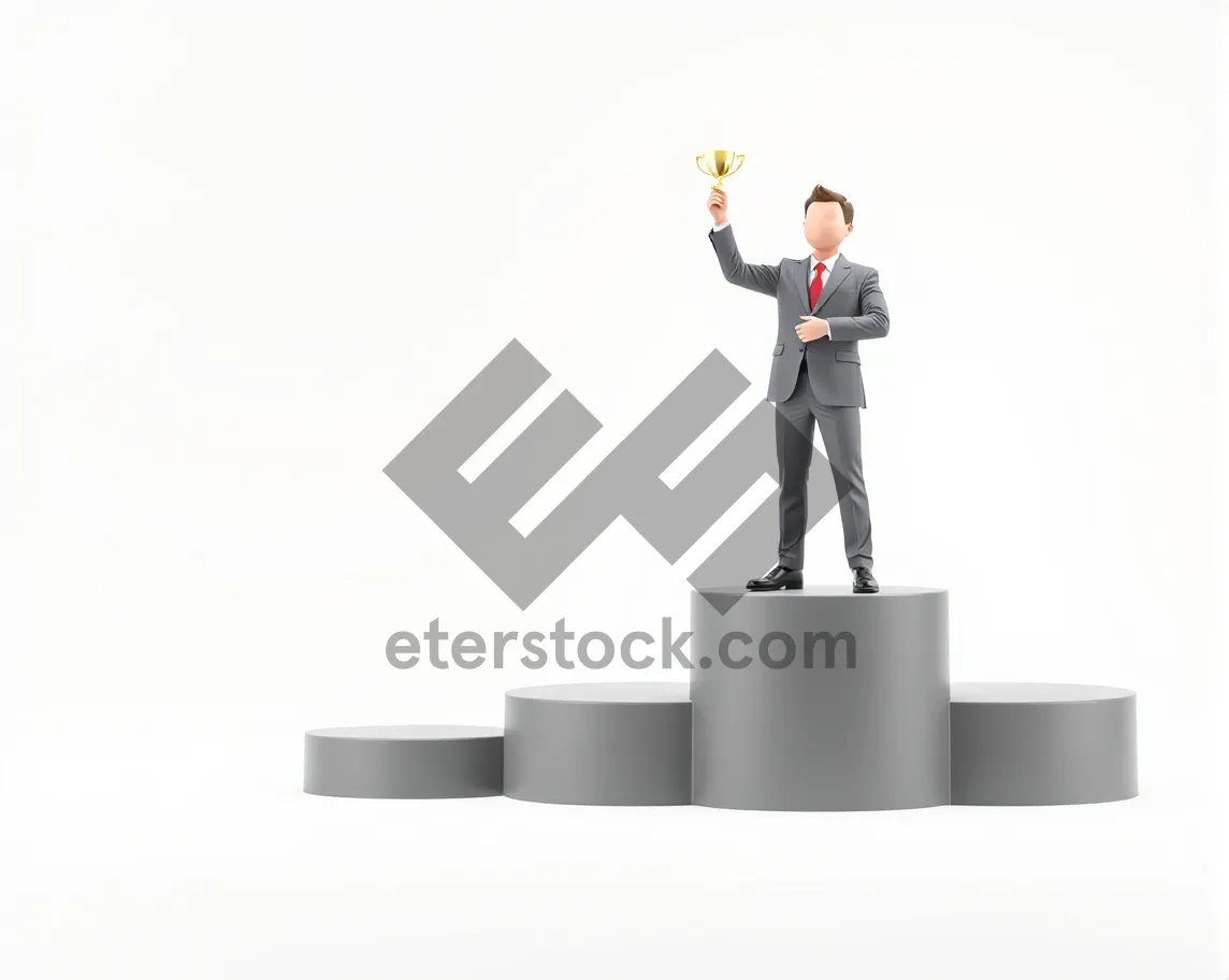 Picture of Silhouette of a successful businessman with briefcase