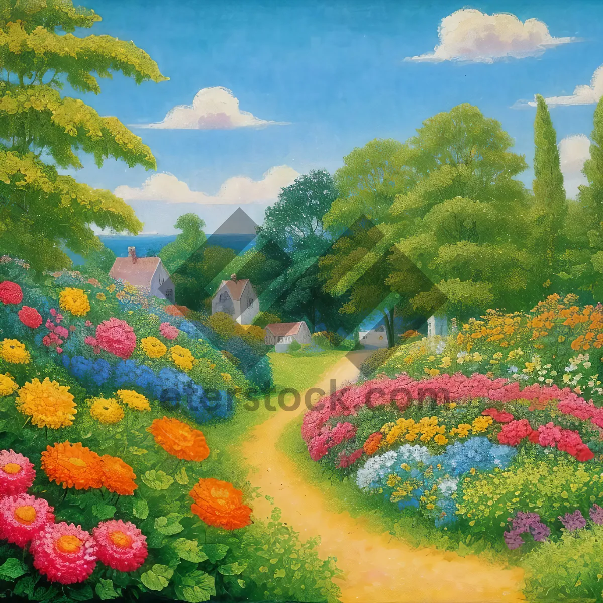 Picture of Blooming Beauty in Lush Garden Landscape