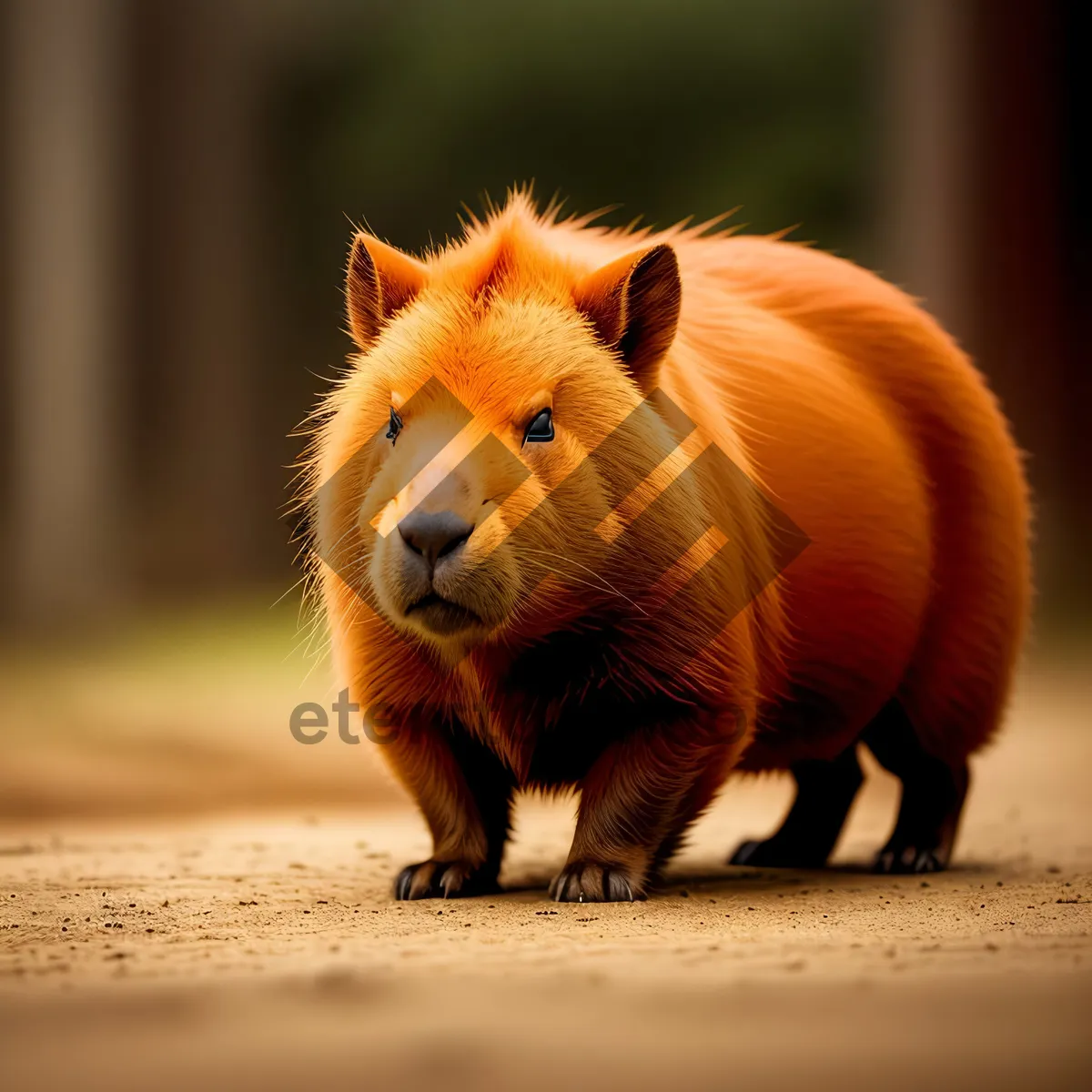 Picture of Wild Lion - Majestic Carnivore Roaming Safari Park