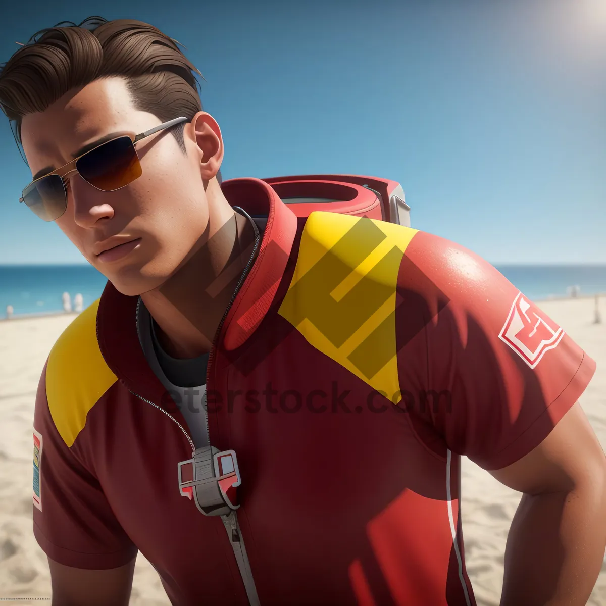 Picture of Stylish Beach Vibes: Cool Sunglasses on Happy Adult