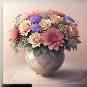 Romantic Blossoms in Elegant Porcelain Vase