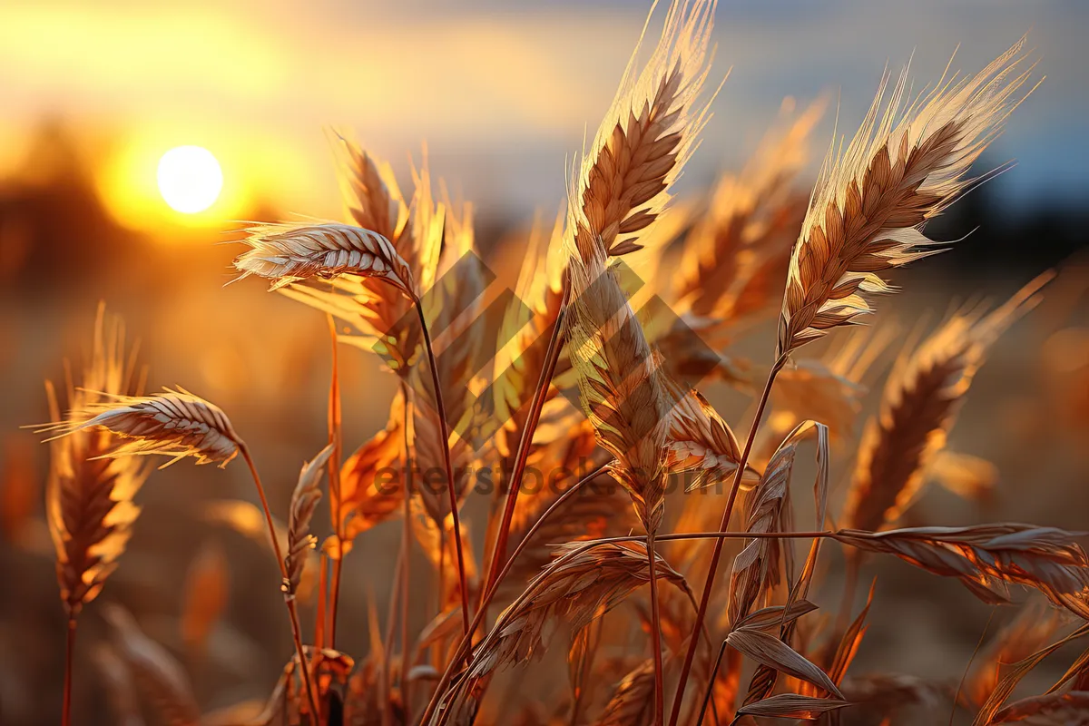 Picture of Golden Wheat Field in the Summer Countryside Sky