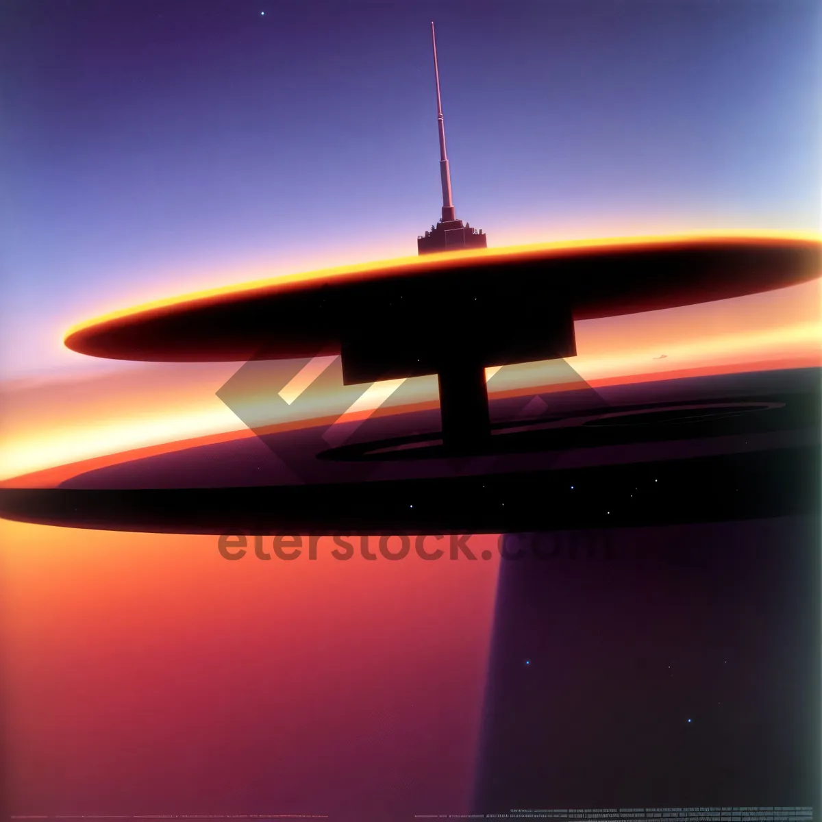 Picture of Device with Airfoil Spoiler Soaring Through Sky