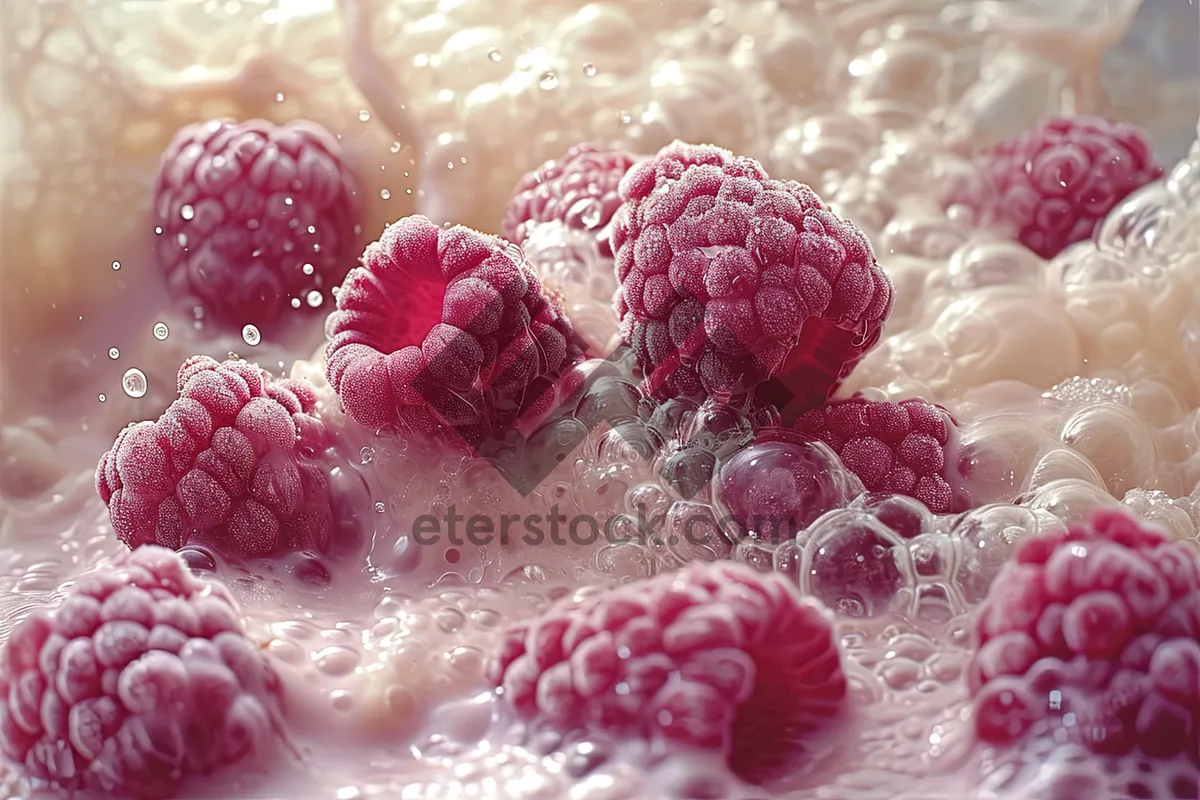 Picture of Juicy Raspberry Berry Dessert in Pink------+------+