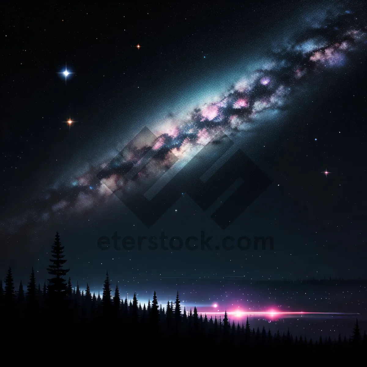 Picture of Glowing Celestial Body in Dark Space Galaxy