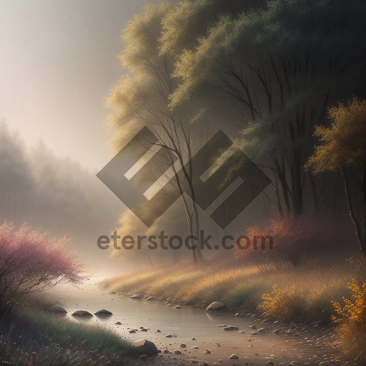 Picture of Golden Horizons: Sun-kissed Sky and Tree Silhouette