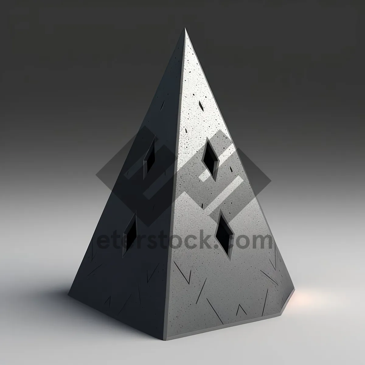 Picture of Symbolic 3D Pyramid Icon with House Sign