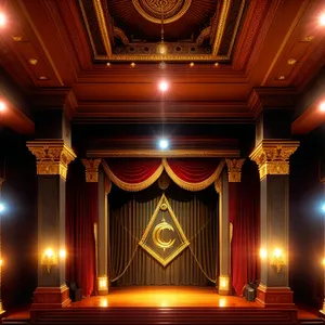 Glamour in Gold: Artistic Theater Curtain Design