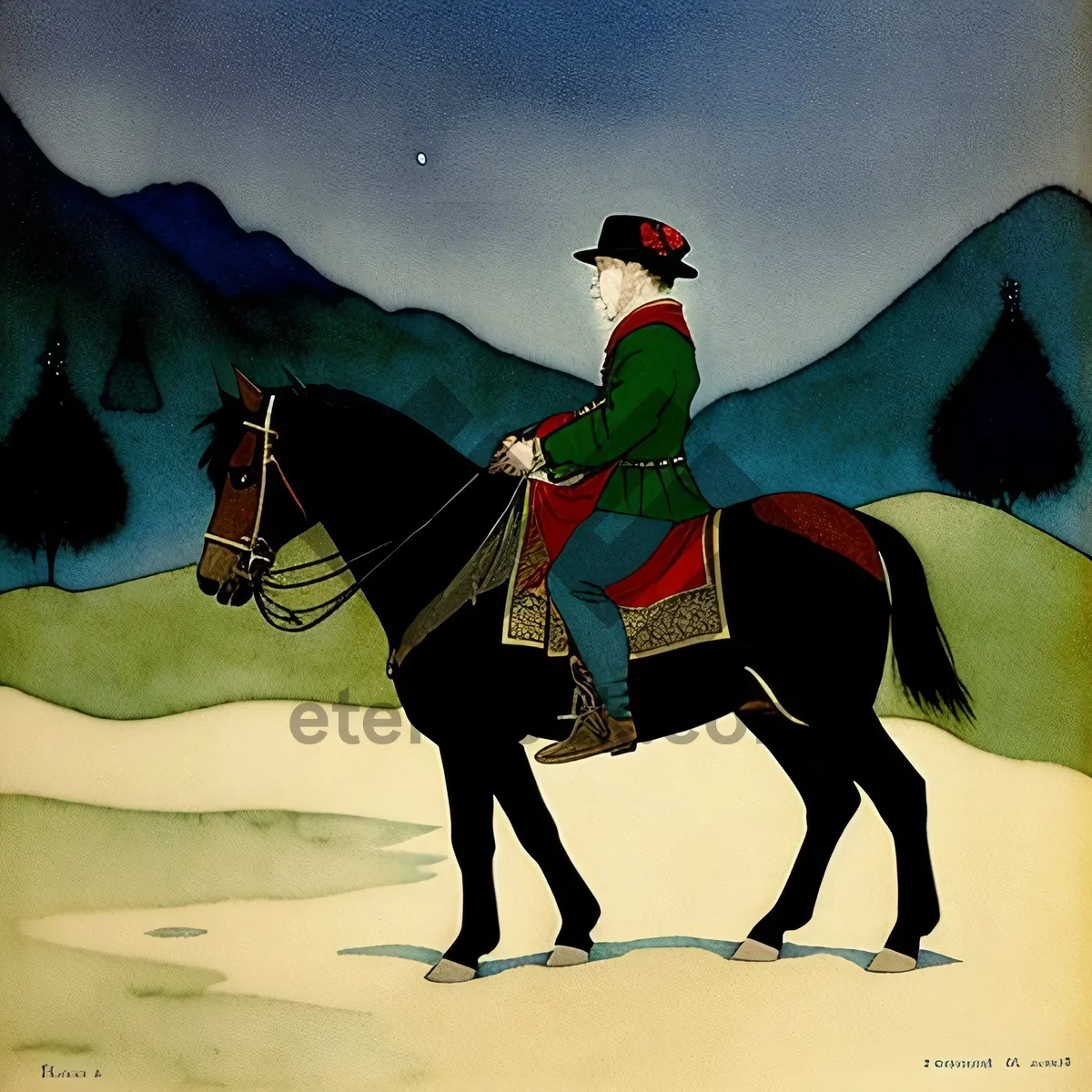 Picture of Dynamic Equine Speed in Silhouette