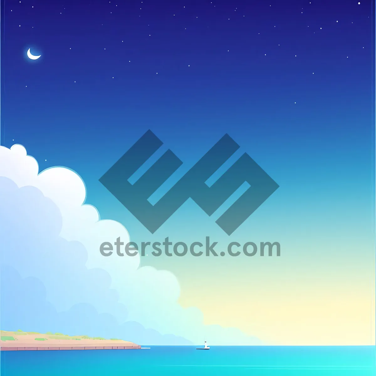 Picture of Winter Night Sky Card with Snowy Moon