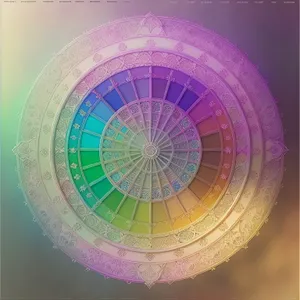 Digital Mosaic Light Art with Parasol Pattern