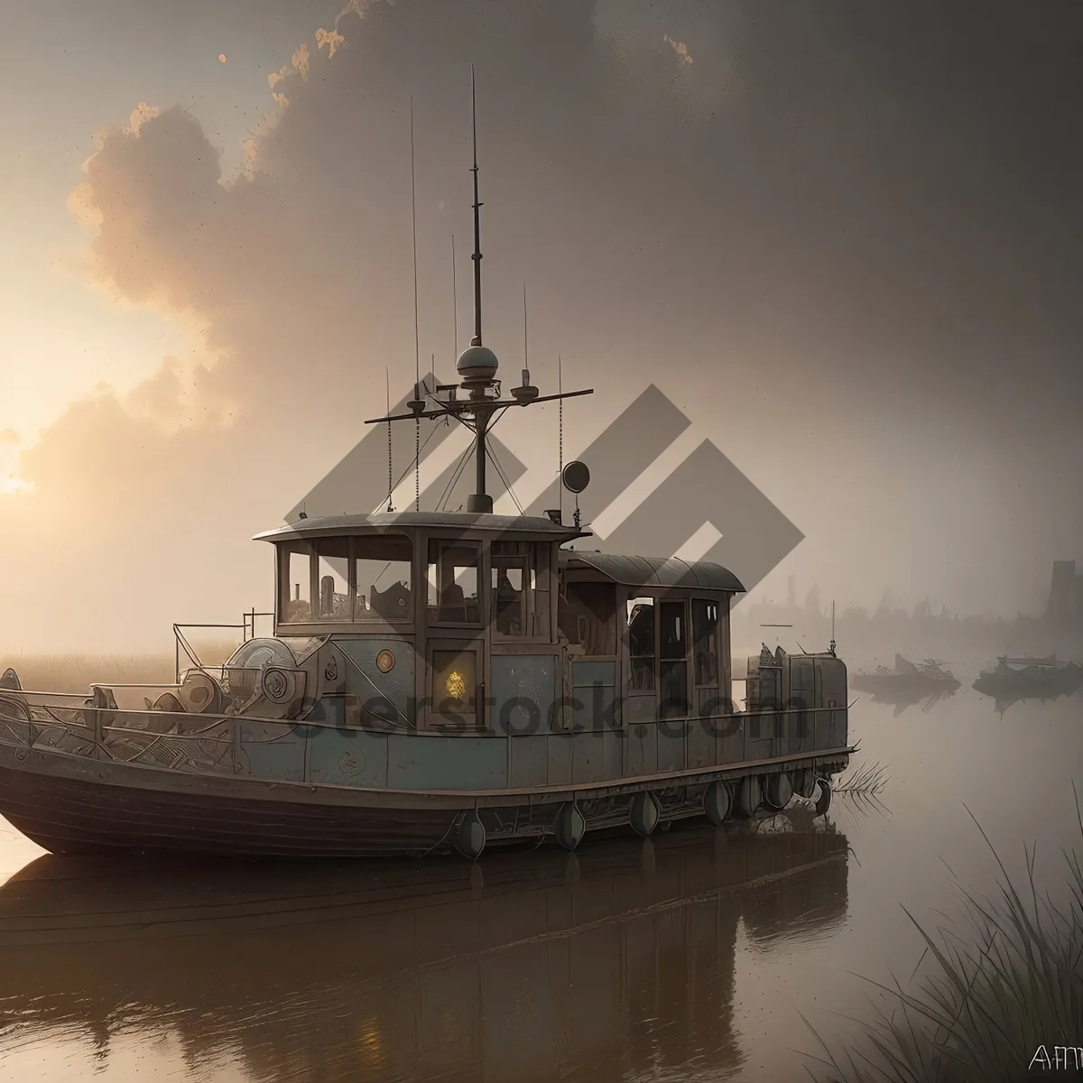 Picture of Nautical Fishing Boat in Tranquil Marina