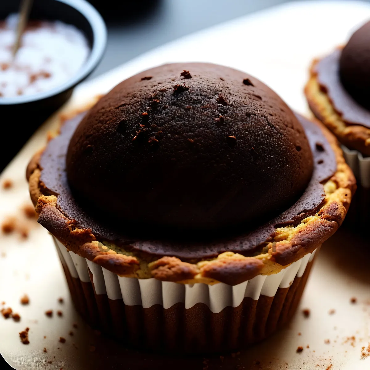 Picture of Delicious Chocolate Chip Muffin with Coffee