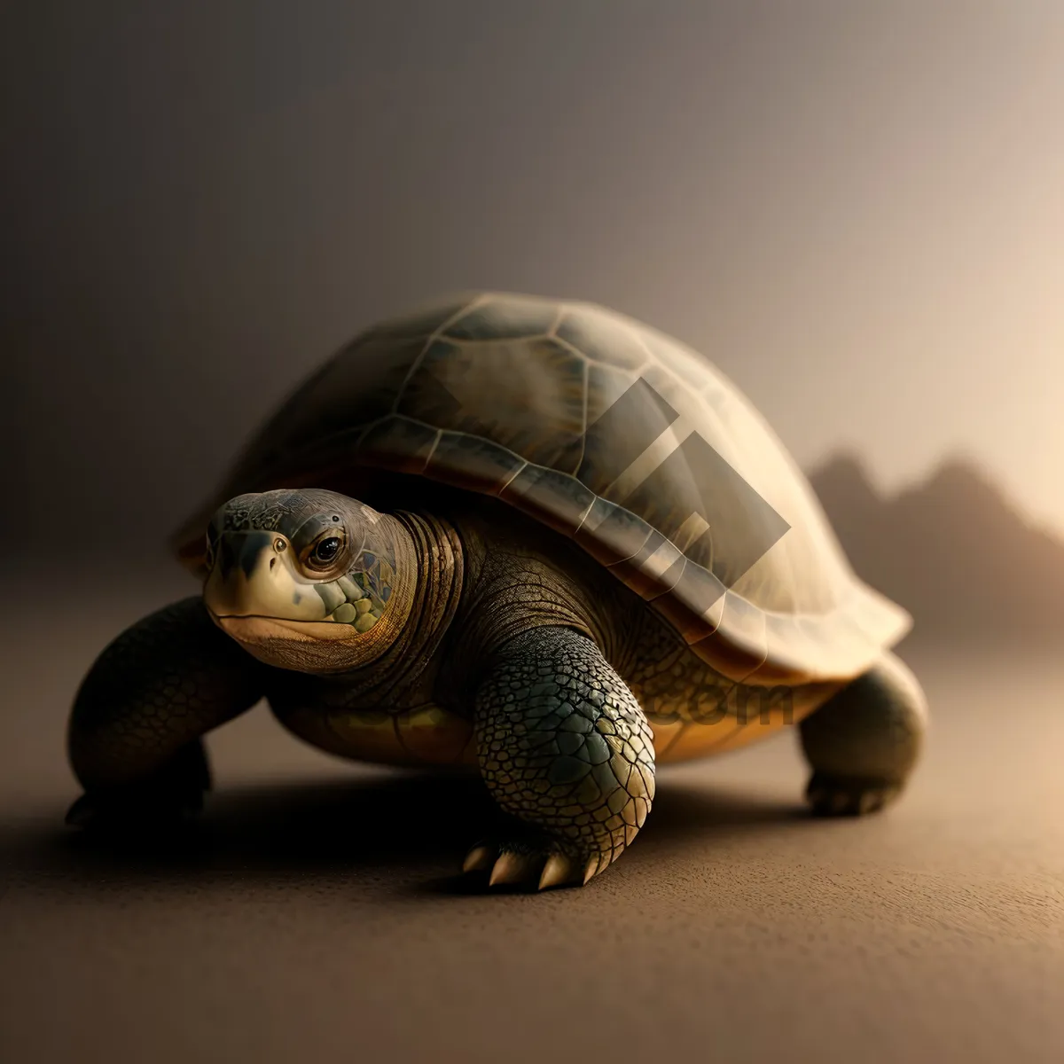 Picture of Hard-shelled Terrapin - Slow-moving Reptile with Cute Box Turtle Features