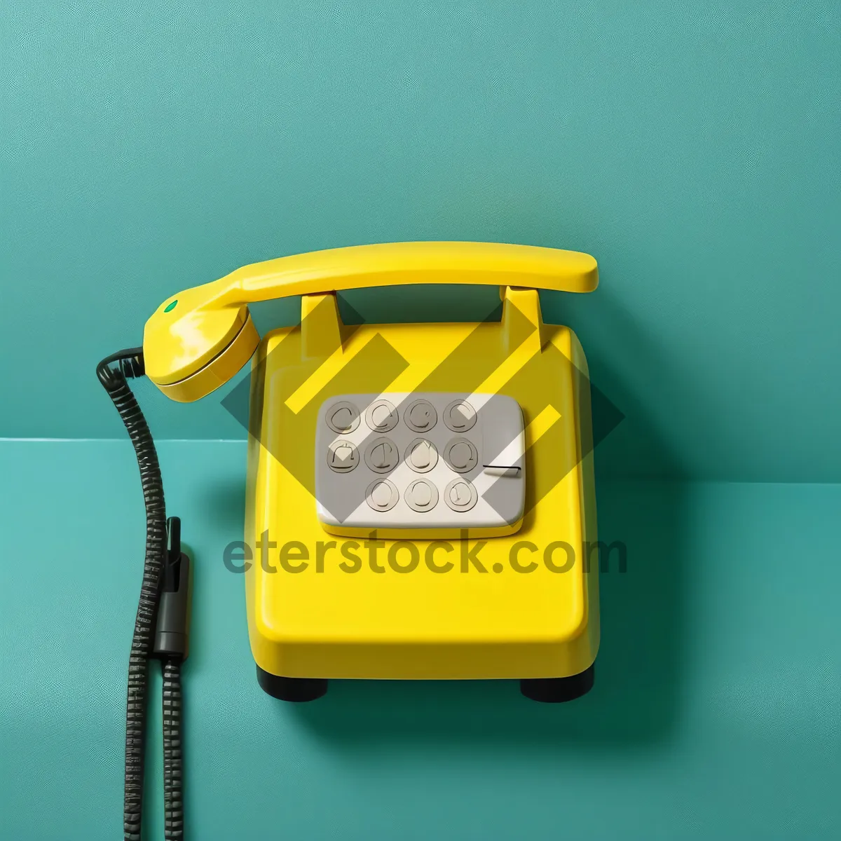 Picture of Vintage rotary dial telephone with cord connection.