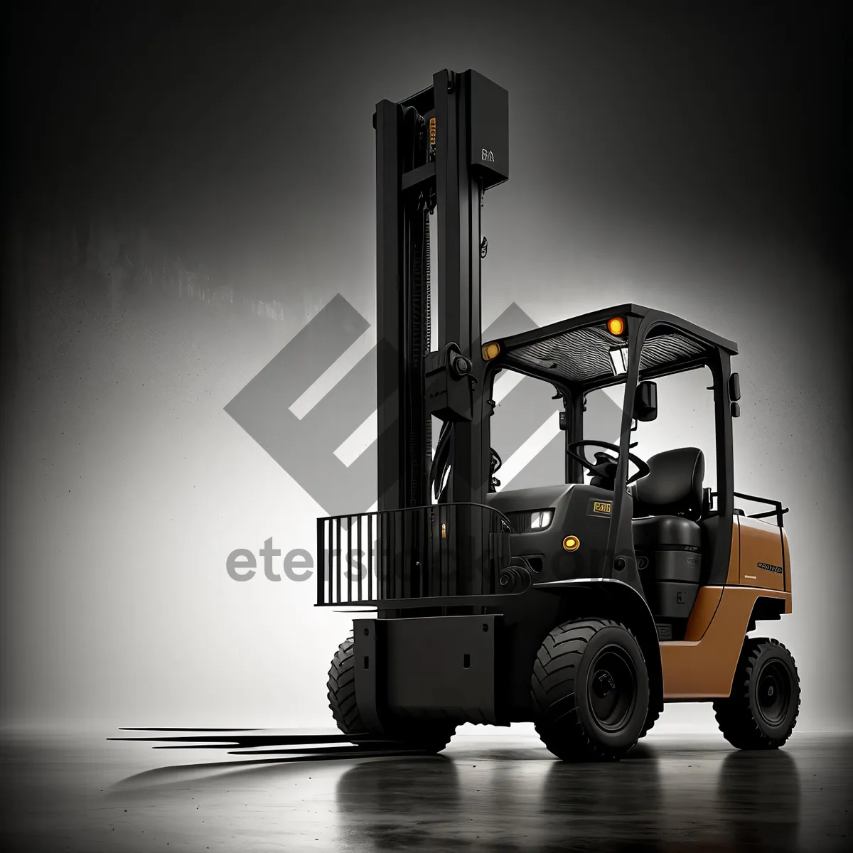 Picture of Yellow Heavy Duty Forklift at Industrial Construction Site